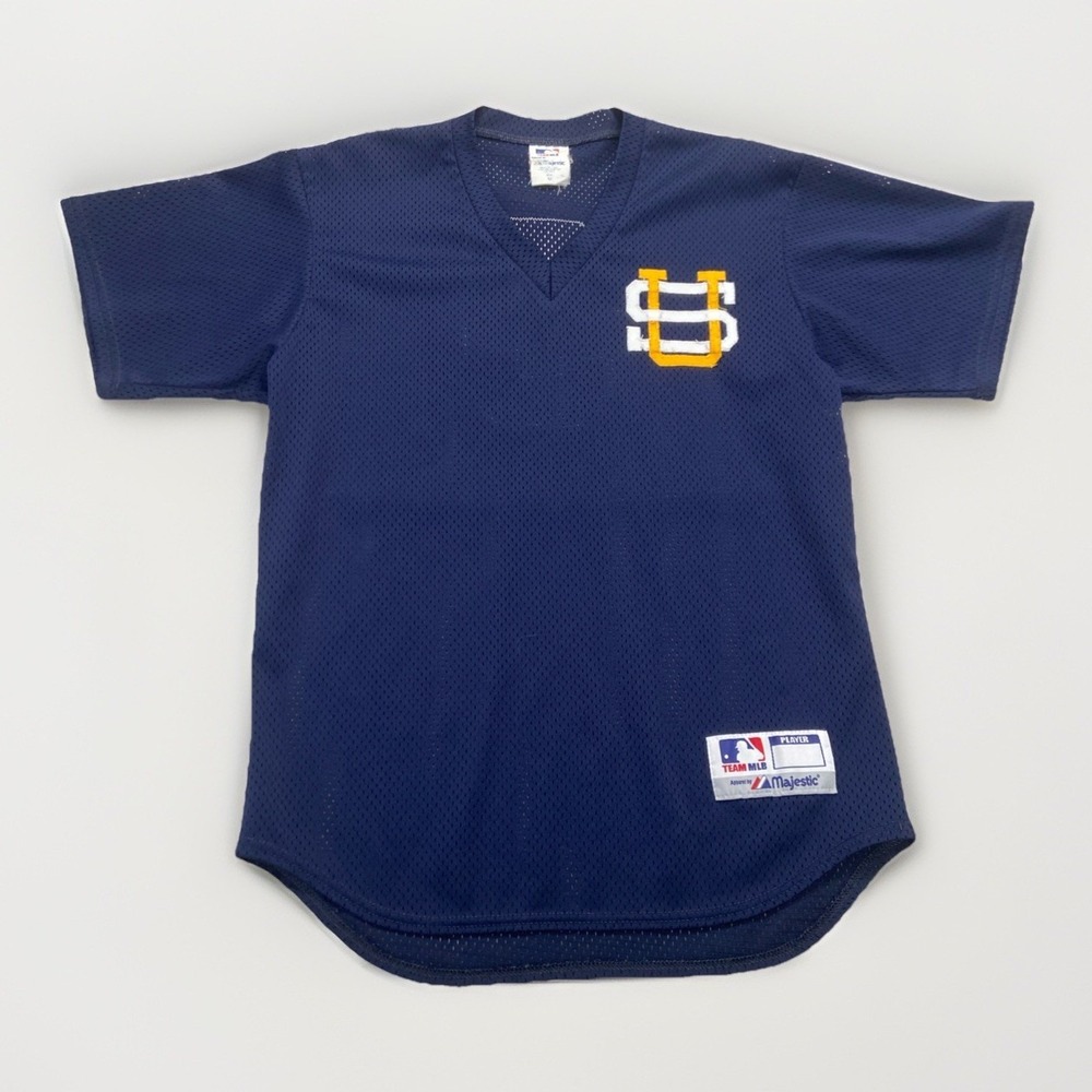 Vintage Southern Union Baseball Jersey Mens M Blue Mesh Alabama Majestic